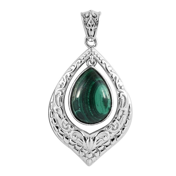 Quartz 7.40 ctw Solitaire Pendant in Platinum with Healing Magnet Silver Necklac - Picture 1 of 5